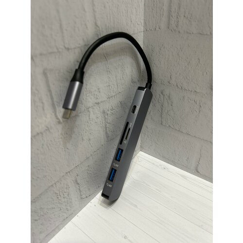 Переходник для MacBook с USB-C Expander на USB Type-C PD HDMI 4K 2xUSB30 CardReader графит 990₽