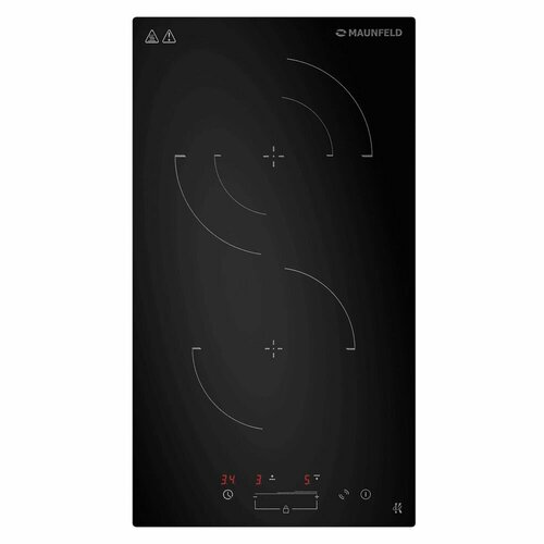 Встраиваемая электрическая панель MAUNFELD CVCE292SDBK независимая 2 конфорки HiLight 9 уровней чёрная 1589000₽