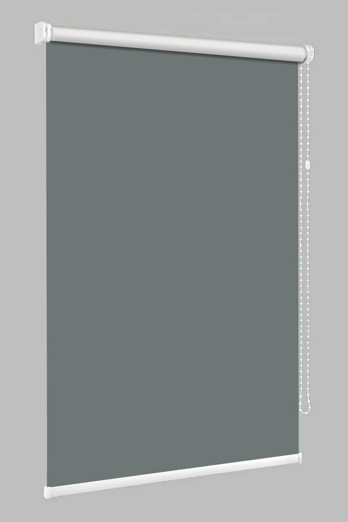 Рулонные шторы Люкс блэкаут темно-серый 109х155 см