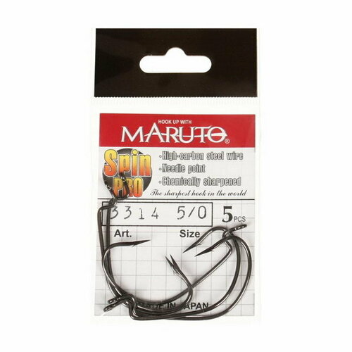 фото Крючки офсетные серия spin pro 3314, цвет bn, № 5/0, 5 шт. maruto
