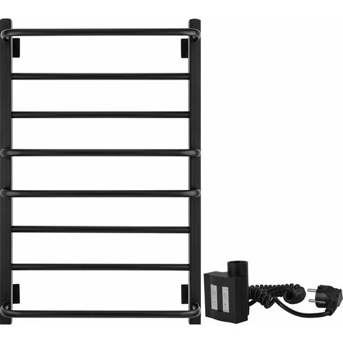Полотенцесушитель электрический Secado Модена 2 80х50, ТЭН квадратный, черный матовый, R