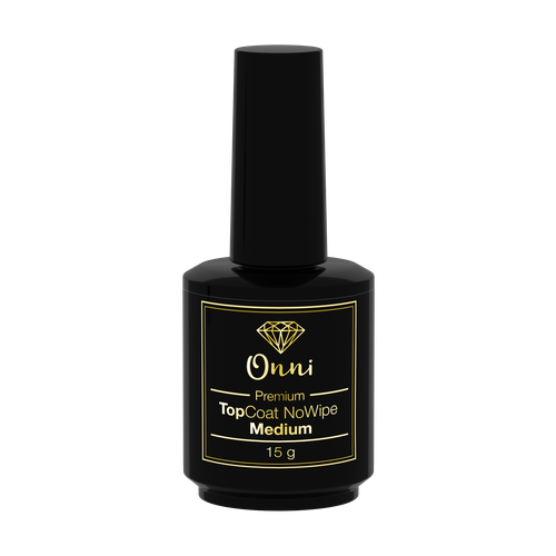 Густой каучуковый топ для ногтей глянцевый перекрывающий Onni Top Medium NoWipe, 15ml