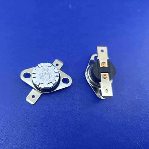 2 штуки KSD301 Термореле 110C 15A 250V пластик нзамкн термостат 300₽