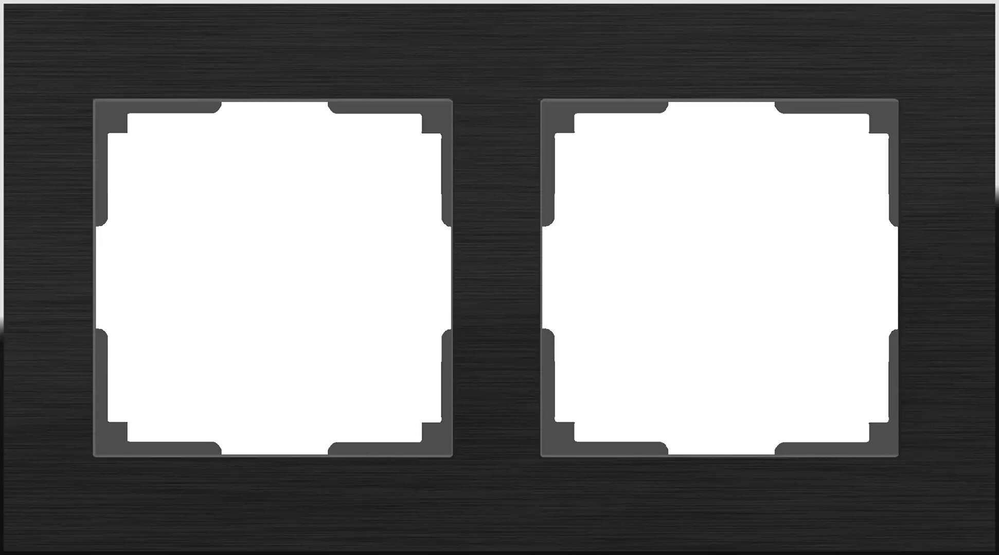 Рамка для розеток и выключателей Werkel Aluminium 2 поста, металл, цвет черный алюминий