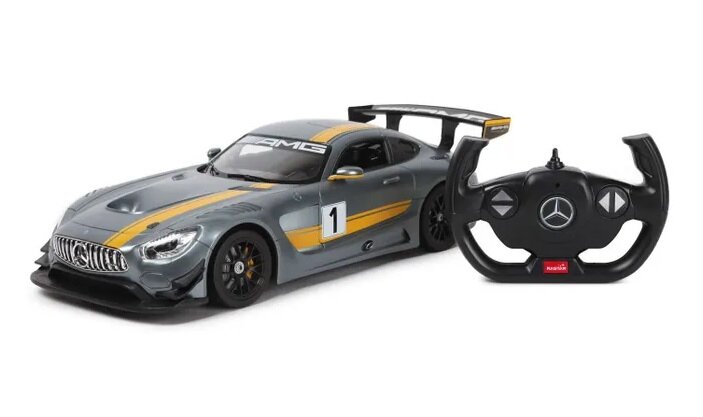 Машинка на радиоуправлении Rastar Mercedes AMG GT3 (арт.74100), 1:14(33см), двери НЕ открываются. Серая