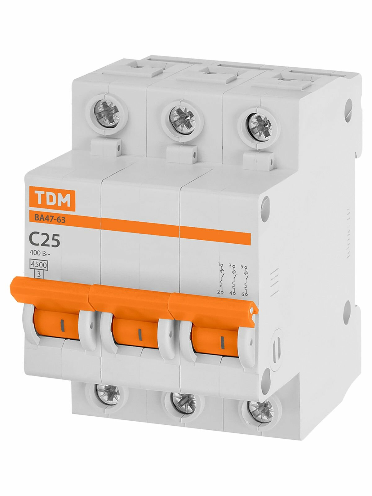 Авт. выкл. ВА47-63 3Р 25А 4,5кА х-ка С TDM