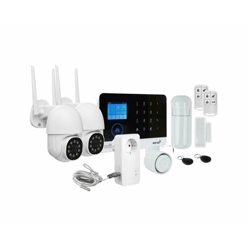 Комплект GSM/Wi-Fi сигнализация с камерой и WiFi розеткой с датчиком температуры: Strazh Oko и 2x HDcom 9826-ASW5 и Strazh W130-T (Q40963NA)