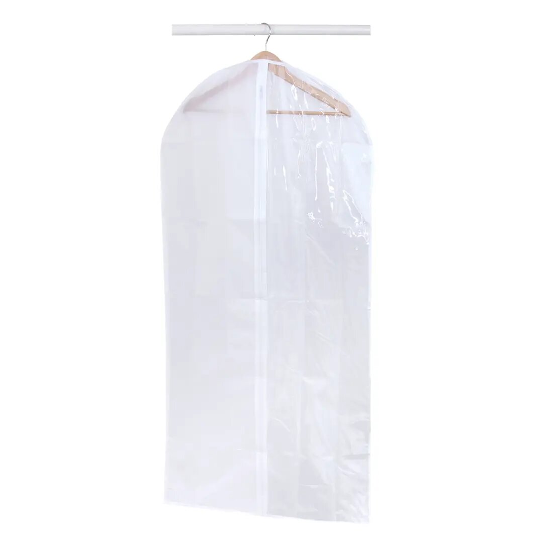 Чехол для одежды 60x130 см | полиэстер цвет белый - фотография № 5