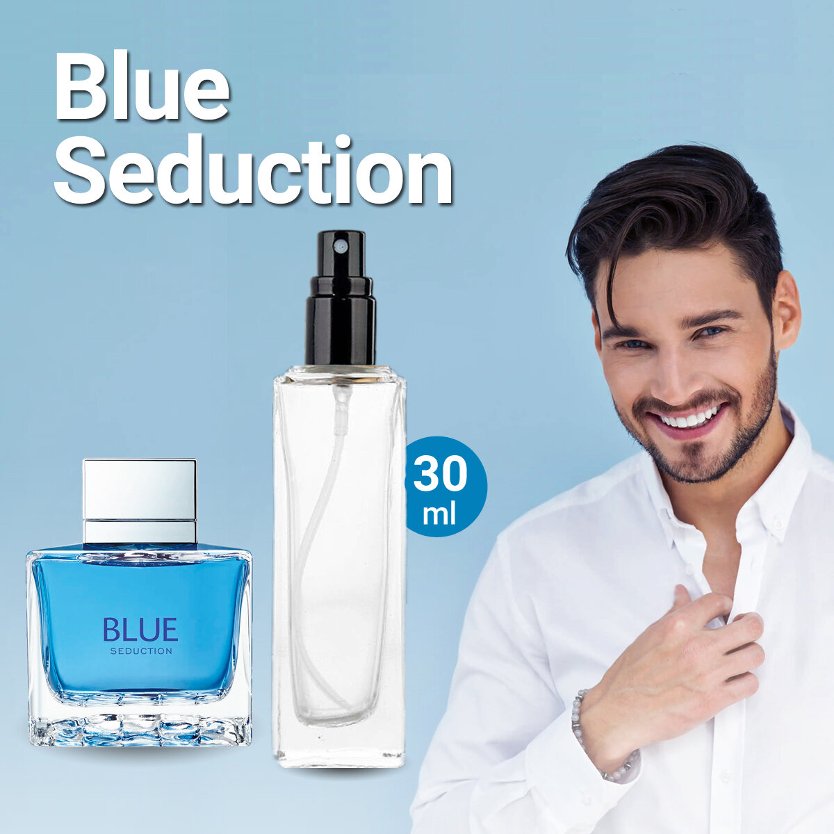 "Blue Seduction" - Масляные духи мужские, 30 мл + подарок 1 мл другого аромата