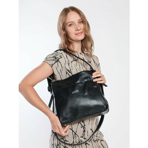 Сумка кросс-боди Valle Mitto, фактура зернистая, черный