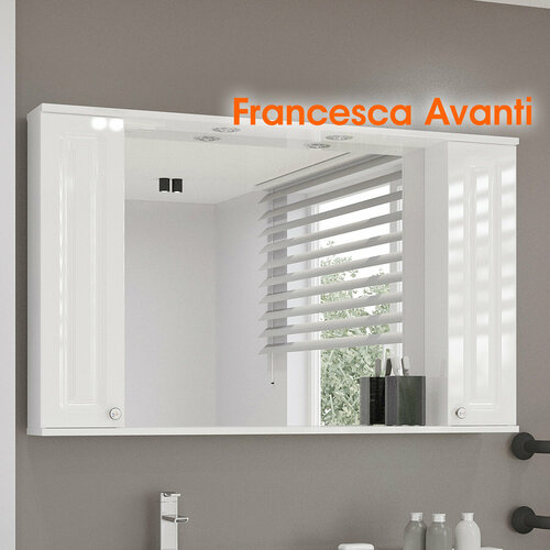 Шкаф-зеркало Francesca Avanti Империя 120 2 шкафчика белый 14590₽