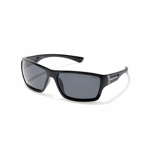 Солнцезащитные очки Polaroid, черный, серый солнцезащитные очки polaroid прямоугольные оправа пластик спортивные поляризационные с защитой от уф устойчивые к появлению царапин черный