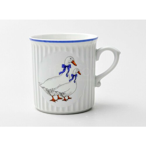 Кружка Гуси Два гуся смотрят вправо DUBI ребристая 1200₽