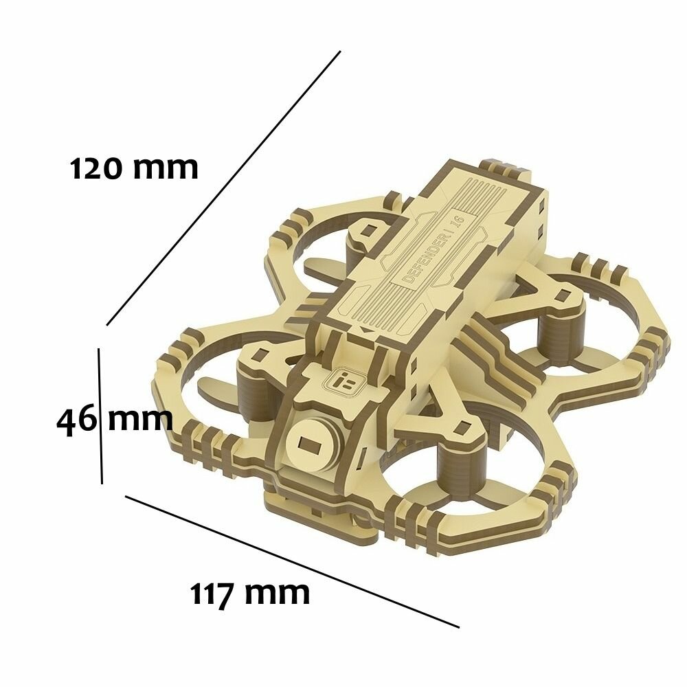 Деревянный конструктор Iflight Defender дрон квадрокоптер FPV 120x117x46 mm