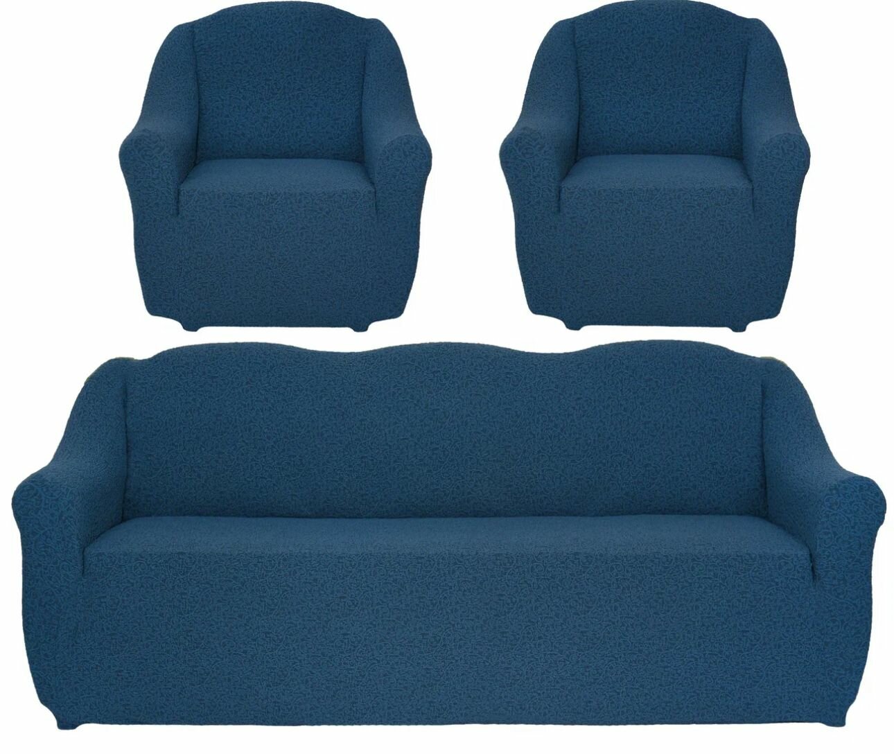 фото Жаккардовые чехлы на диван и кресла без оборки