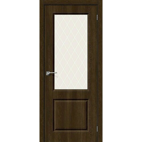 Дверь Скинни-13 / Цвет Dark Barnwood / Стекло White Сrystal / Двери Браво скинни 13 dark barnwood white сrystal дверь межкомнатная браво