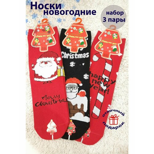 фото Носки мастер хлопка 3 пары, размер 31/37, красный, черный