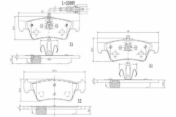 Колодки тормозные задние с датчиком VW Multivan V 03- Touareg 06- Transporter V 03-