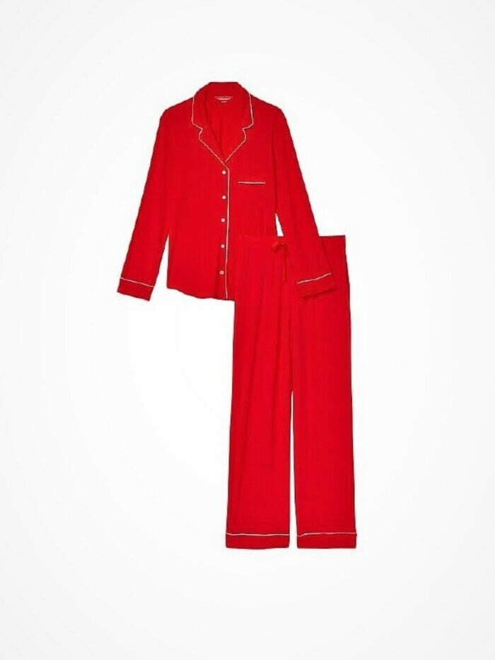 Пижама Victoria's Secret XXL красная рубашка и брюки - фотография № 3