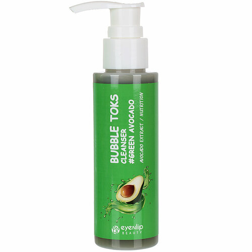 Пенка для лица кислородная с маслом авокадо Eyenlip Green Avocado Bubble Toks Cleanser, 100 мл