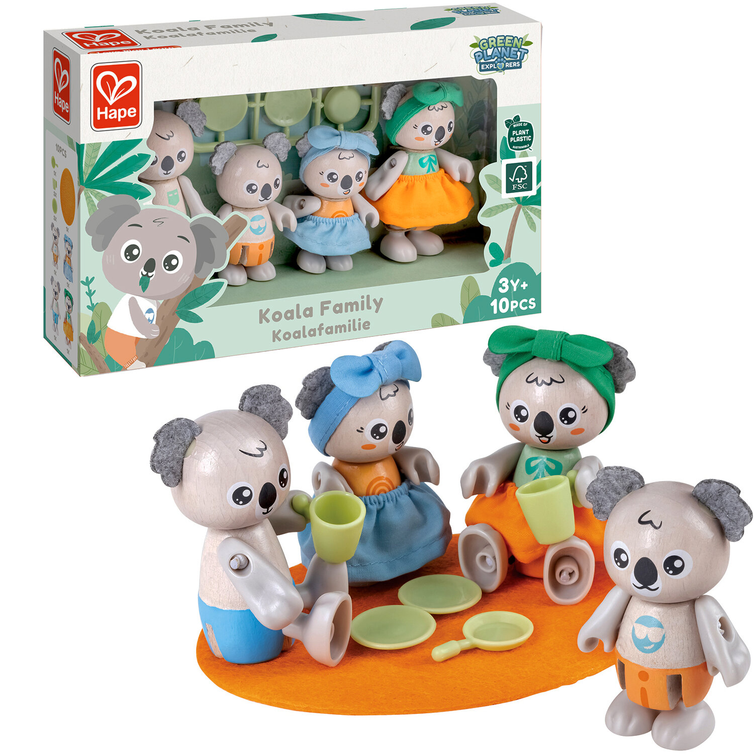 Игрушки фигурки животных "Семья коал", 4 фигурки в наборе