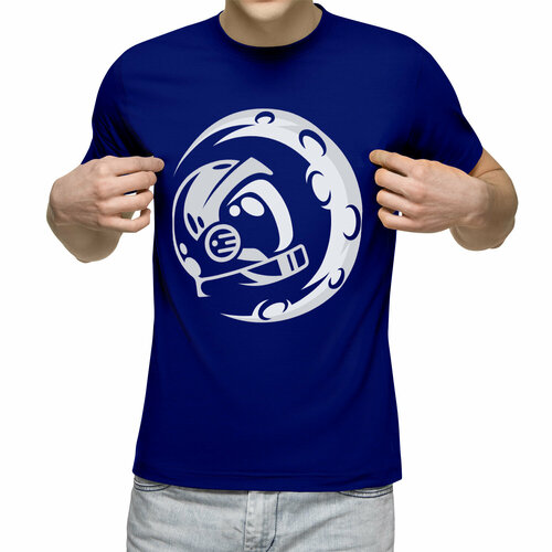 Футболка Us Basic, размер L, синий мужская футболка супер космонавт s красный
