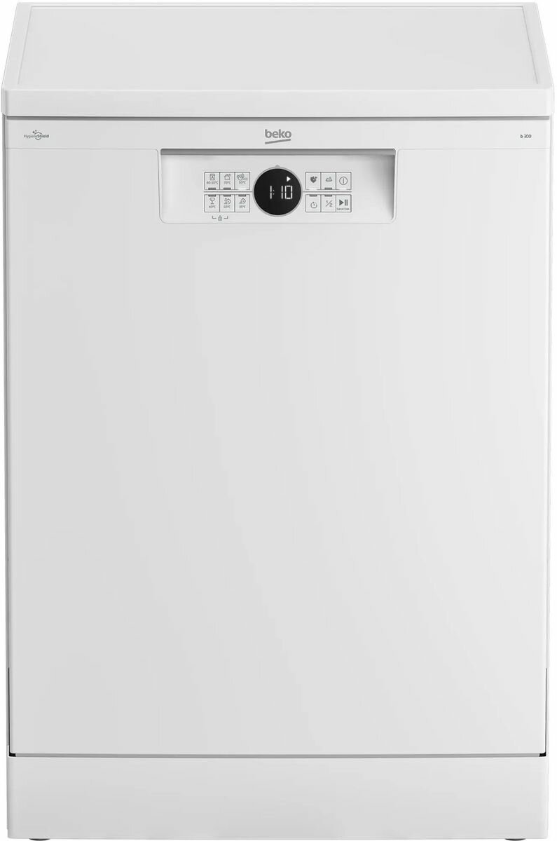 Посудомоечная машина Beko BDFN26422W, полноразмерная, напольная, 59.8см, загрузка 14 комплектов, белая [7629308377]