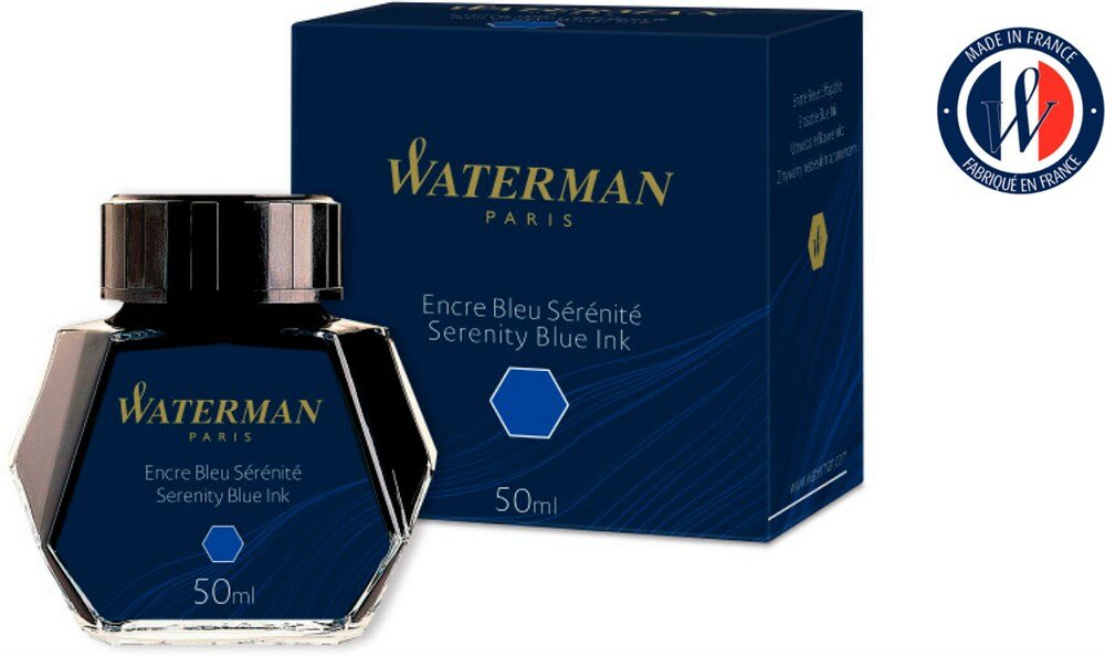 Флакон с чернилами Waterman Serenity Blue чернила 50мл для ручек перьевых