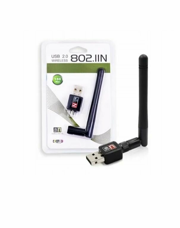 Адаптер ALEX Wi-Fi, USB 2.0, 802. IIN, с антенной, черный