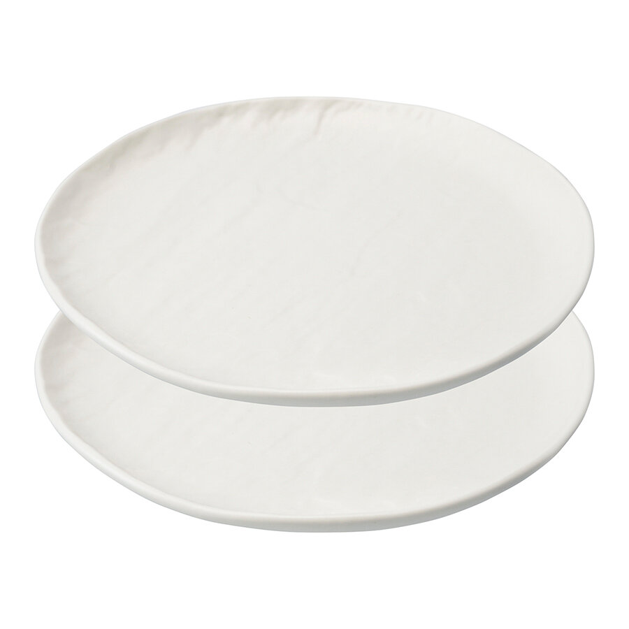 Тарелка обеденная White Cliffs фарфоровая белая 21 см в наборе 2 шт Liberty Jones LJ0000183