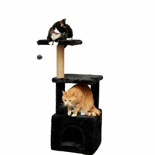 домик для кошки с когтеточкой бриси комфорт 2015 с гамаком и лежаком 40х31х70 см Домик для кошки с когтеточкой Pet БМФ Черный