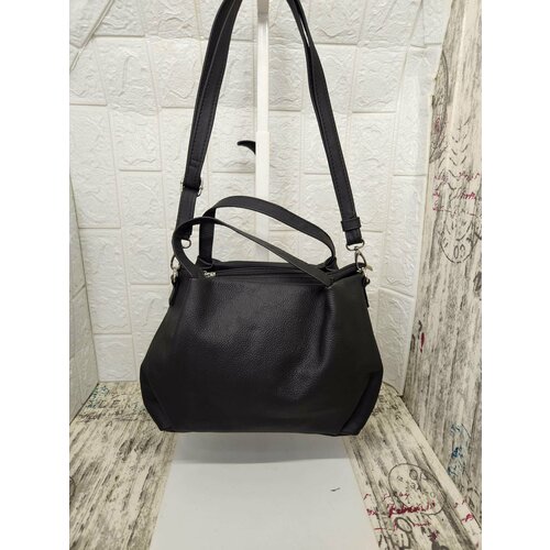 фото Сумка кросс-боди , фактура зернистая, черный elena leather bag