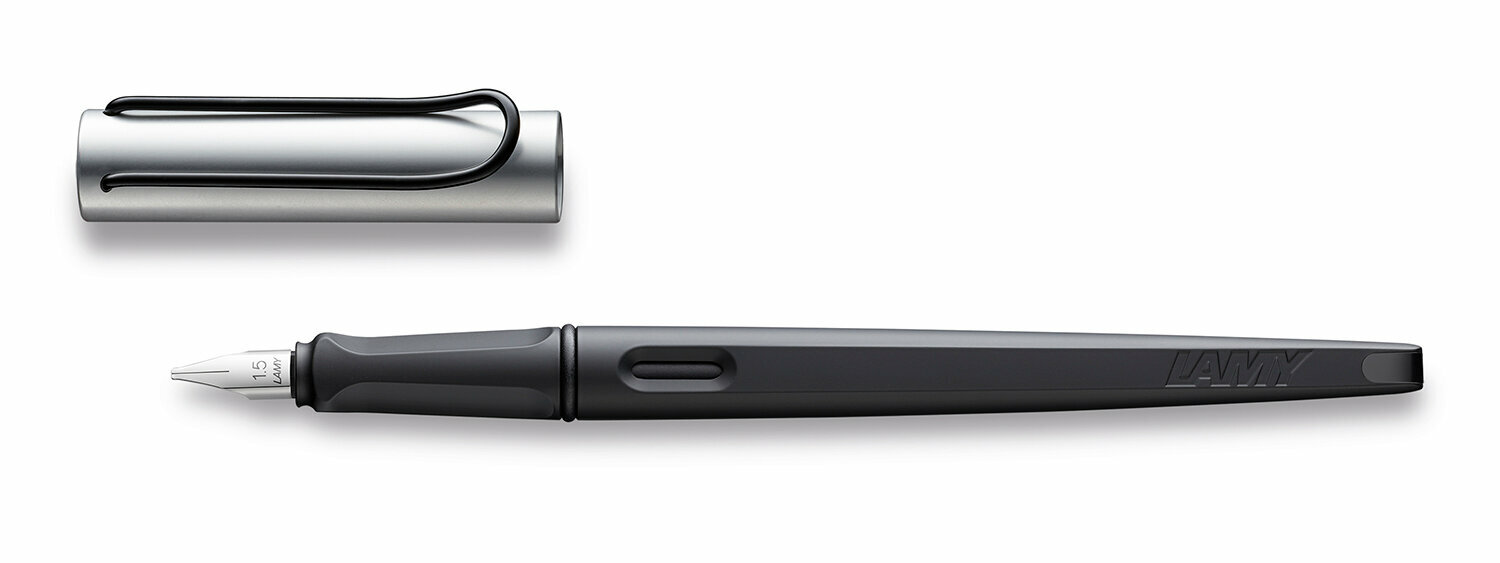 Перьевая ручка LAMY joy, 1,5 мм, черно-серебристый