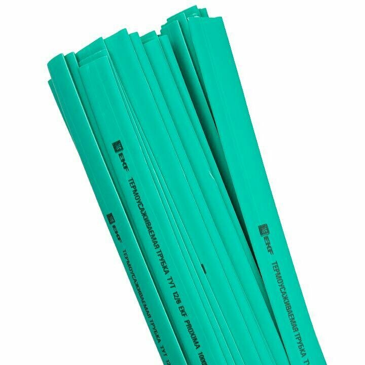 Трубка термоусадочная ТУТ нг 12/6 зел. 1м (уп.50шт) PROxima EKF TUT-12-J-1M (50 м.)