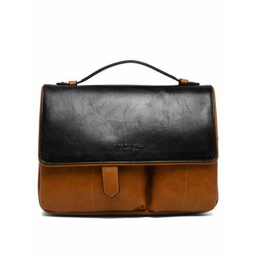 фото Сумка vera victoria vito 35-215-6, фактура гладкая, оранжевый, черный