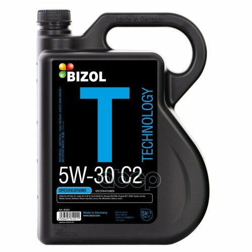 BIZOL Масло Моторное 5W30 Bizol 5Л Нс-Синтетика Technology C2 Api Sn/Cf (Азия)