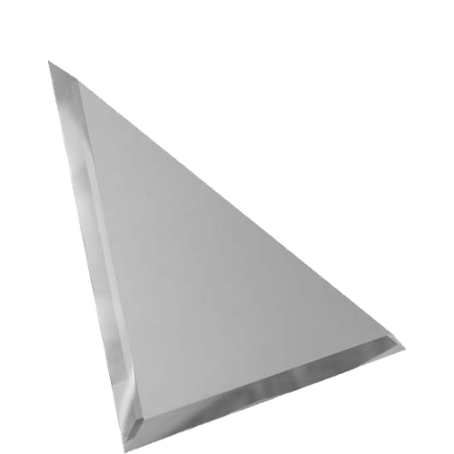 Треугольная зеркальная серебряная плитка с фацетом 10мм ТЗС1-02 - 200х200 мм