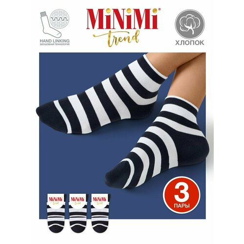 Носки MiNiMi, 3 пары, размер 35-38 (23-25), синий женские носки джой комплект 3 пары размер 35 38 23 25