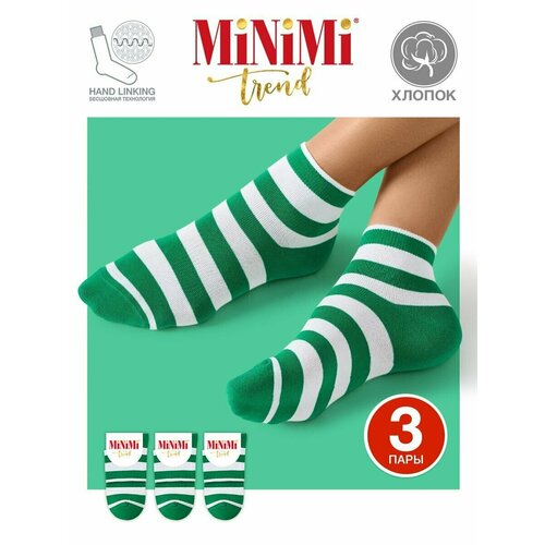 Носки MiNiMi, 3 пары, размер 35-38 (23-25), зеленый женские носки джой комплект 3 пары размер 35 38 23 25