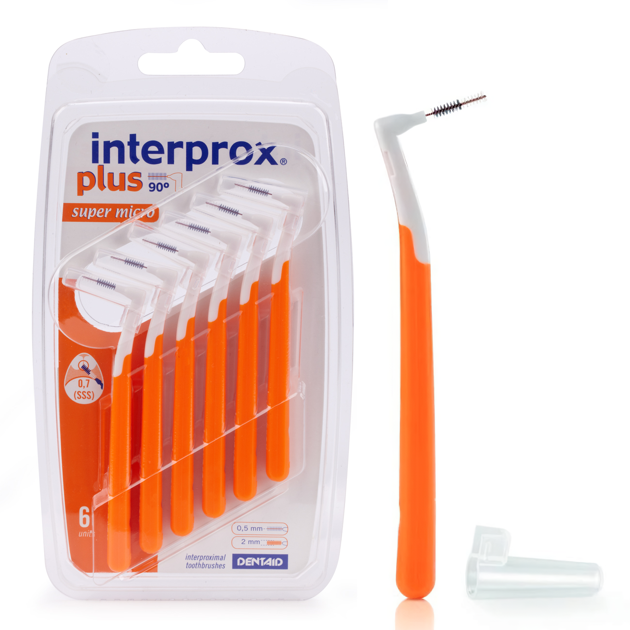 Межзубные ершики Interprox Plus SUPER MICRO с длинной ручкой, 6 шт