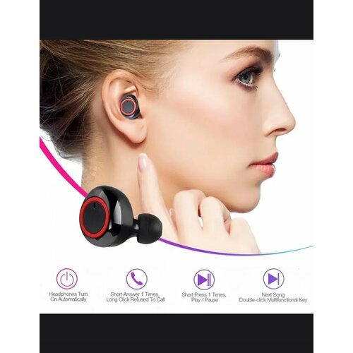 Наушники Bluetooth без проводов для телефона белый, черный