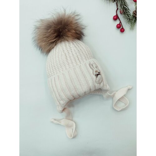 фото Шапка мой ангелок зайка бэби, размер 2-3 года (48-50), бежевый