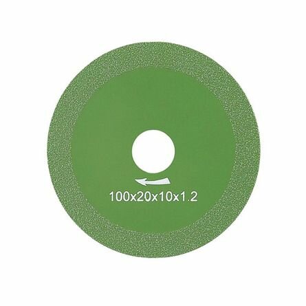 Диск алмазный тонкий сплошной 100х20 мм толщина 12 мм ширина слоя 10 мм для расчистки ("расшивки") швов между плитами (зеленый)