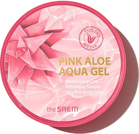 Успокаивающий гель для лица и тела с алоэ The Saem Pink Aloe Aqua Gel, 300 мл