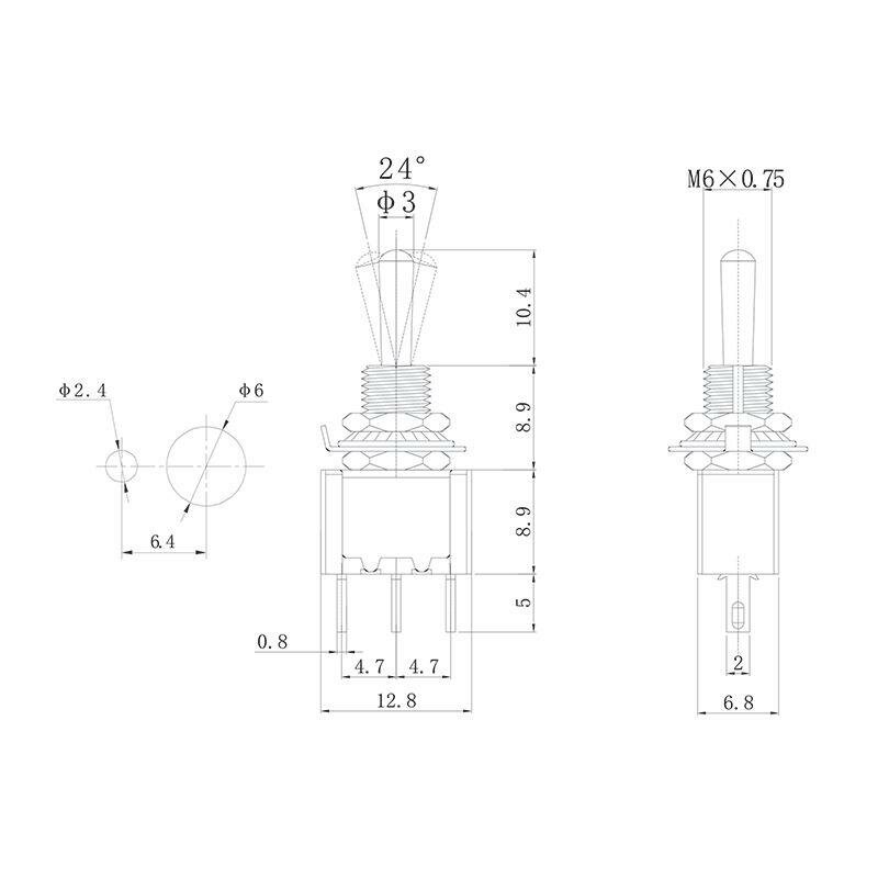 Тумблер 250V 3А (3c) ON-OFF-ON однополюсный Micro (MTS-103) REXANT