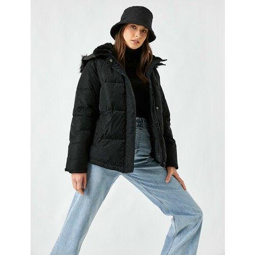 фото Куртка koton, размер 40, черный