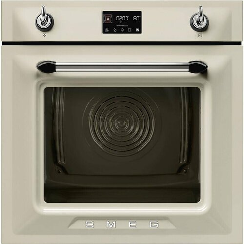 Многофункциональный духовой шкаф Smeg SOP6902S2PP, кремовый, объем 68 л, электронный программатор, 12 режимов работы