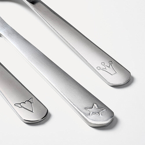 Детские столовые приборы Ikea Fabler, нержавеющая сталь, серебристые, 3 шт — фото 1