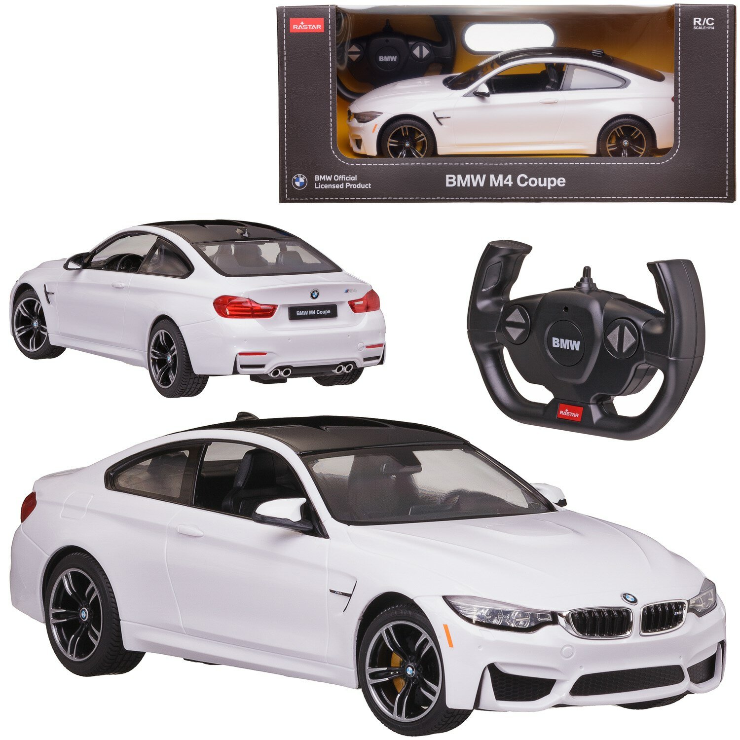 Машина р/у 1:14 BMW M4 Coupe, цвет белый, светящиеся фары