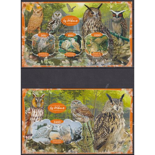Почтовые марки Габон 2020г. Совы Совы, Птицы, Фауна U